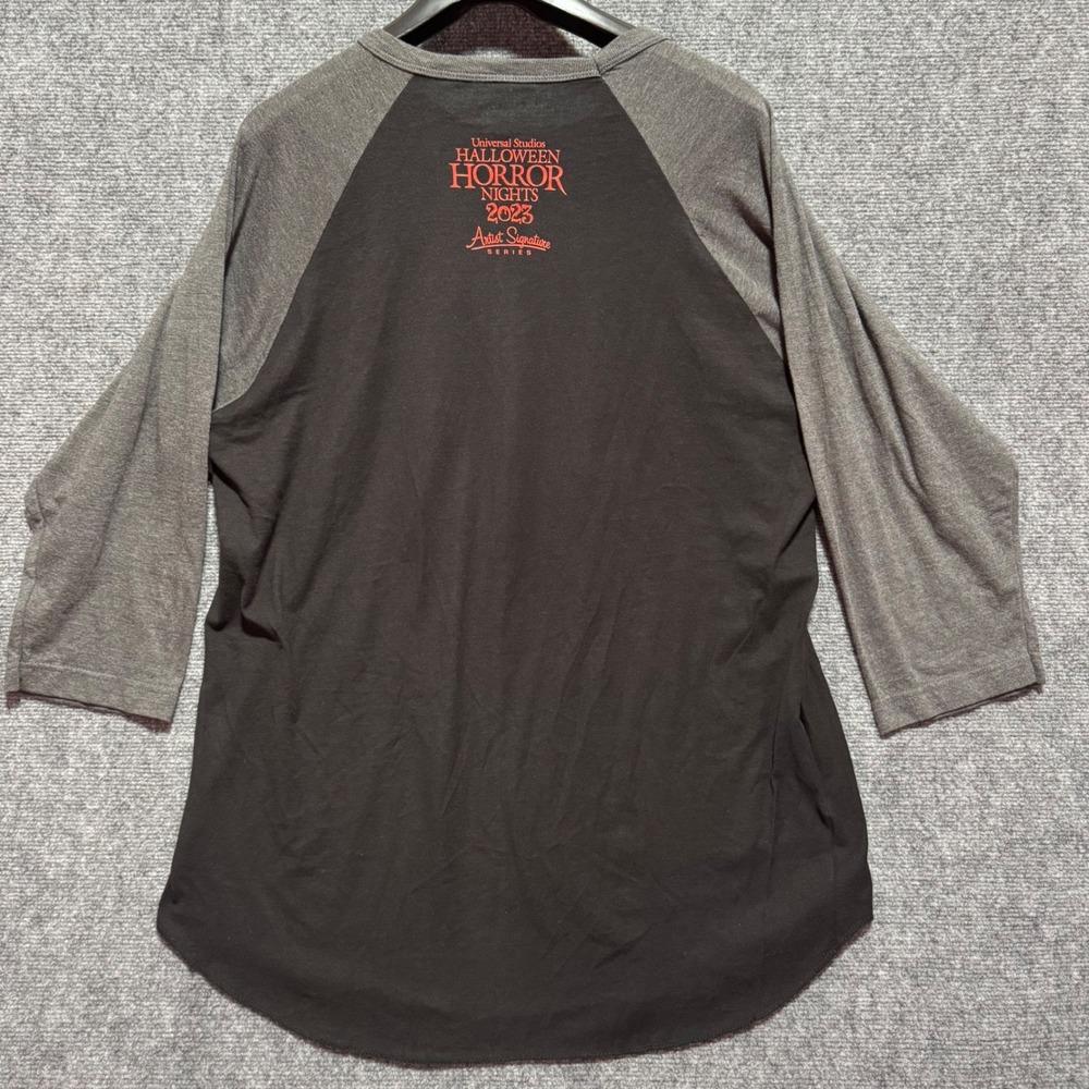 Chucky Tee XL Horror Nights Raglan 2023 Artist Signature Series Good Guys Black - Picture 3 of 10